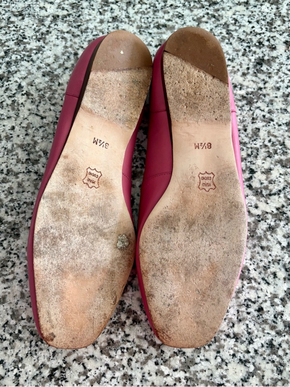 Enzo Angiolini—Bubblegum Pink Leather Square Toe Flats Vintage (Size 8.5) - Picture 7 of 8